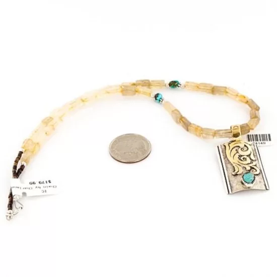 .925 Sterling Silver and 12kt Gold Filled Handmade FLOWER Certified Authentic Navajo Turquoise Native American Necklace 370977509325 .925 Sterling Silver and 12kt Gold Filled Handmade FLOWER Certified Authentic Navajo Turquoise Native American Necklace 370977509325