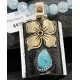 .925 Sterling Silver and 12kt Gold Filled Handmade FLOWER Certified Authentic Navajo Turquoise Native American Necklace 390738938158 .925 Sterling Silver and 12kt Gold Filled Handmade FLOWER Certified Authentic Navajo Turquoise Native American Necklace 390738938158