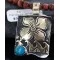 .925 Sterling Silver and 12kt Gold Filled Handmade FLOWER Certified Authentic Navajo Turquoise Native American Necklace 390744522117
