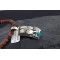 .925 Sterling Silver and 12kt Gold Filled Handmade FLOWER Certified Authentic Navajo Turquoise Native American Necklace 390744522117
