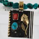 .925 Sterling Silver and 12kt Gold Filled Handmade FLOWER Certified Authentic Navajo Turquoise Native American Necklace 390751622266