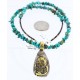 .925 Sterling Silver and 12kt Gold Filled Handmade FLOWER Certified Authentic Navajo Turquoise Native American Necklace 390848437694