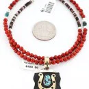 .925 Sterling Silver and 12kt Gold Filled Handmade Horse Shoe Certified Authentic Navajo Turquoise Native American Necklace 390841327088