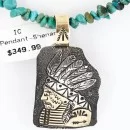 .925 Sterling Silver and 12kt Gold Filled Handmade INDIAN Certified Authentic Navajo Turquoise Native American Necklace 390824811801