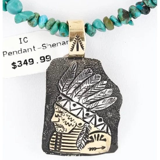 .925 Sterling Silver and 12kt Gold Filled Handmade INDIAN Certified Authentic Navajo Turquoise Native American Necklace 390824811801 .925 Sterling Silver and 12kt Gold Filled Handmade INDIAN Certified Authentic Navajo Turquoise Native American Necklace 390824811801