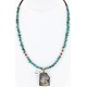 .925 Sterling Silver and 12kt Gold Filled Handmade INDIAN Certified Authentic Navajo Turquoise Native American Necklace 390824811801