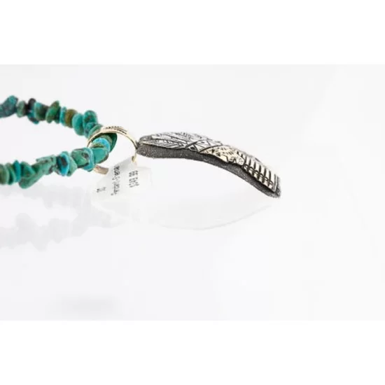 .925 Sterling Silver and 12kt Gold Filled Handmade INDIAN Certified Authentic Navajo Turquoise Native American Necklace 390824811801 .925 Sterling Silver and 12kt Gold Filled Handmade INDIAN Certified Authentic Navajo Turquoise Native American Necklace 390824811801