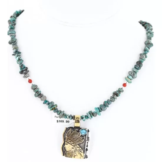 .925 Sterling Silver and 12kt Gold Filled Handmade INDIAN Certified Authentic Navajo Turquoise Native American Necklace 390840253671 .925 Sterling Silver and 12kt Gold Filled Handmade INDIAN Certified Authentic Navajo Turquoise Native American Necklace 390840253671