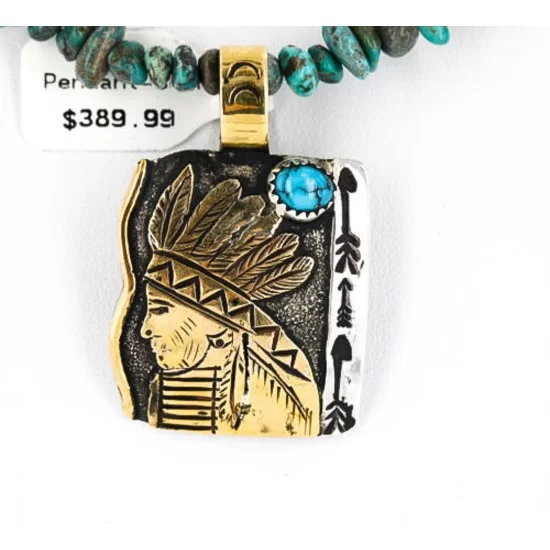 .925 Sterling Silver and 12kt Gold Filled Handmade INDIAN Certified Authentic Navajo Turquoise Native American Necklace 390840253671 .925 Sterling Silver and 12kt Gold Filled Handmade INDIAN Certified Authentic Navajo Turquoise Native American Necklace 390840253671