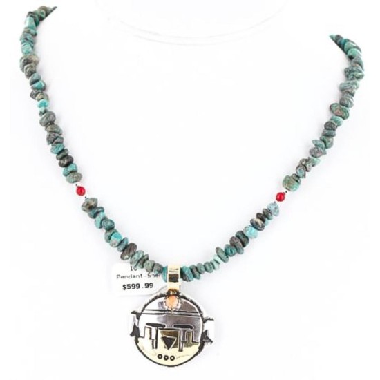 .925 Sterling Silver and 12kt Gold Filled Handmade KACHINA Certified Authentic Navajo Spiny Oyster Native American Necklace 371050081167 .925 Sterling Silver and 12kt Gold Filled Handmade KACHINA Certified Authentic Navajo Spiny Oyster Native American Necklace 371050081167