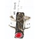 .925 Sterling Silver and 12kt Gold Filled Handmade ROSE ARROW Certified Authentic Navajo CORAL Native American Ring  371014416628