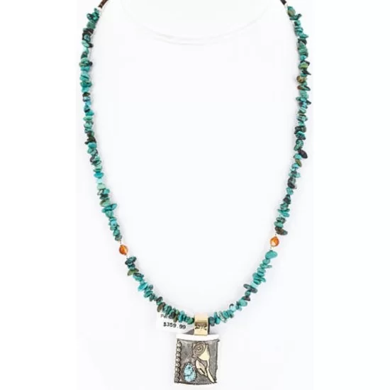 .925 Sterling Silver and 12kt Gold Filled Handmade Rose Certified Authentic Navajo Turquoise Native American Necklace 371034774078 .925 Sterling Silver and 12kt Gold Filled Handmade Rose Certified Authentic Navajo Turquoise Native American Necklace 371034774078