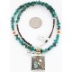 .925 Sterling Silver and 12kt Gold Filled Handmade Rose Certified Authentic Navajo Turquoise Native American Necklace 371034774078