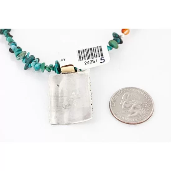 .925 Sterling Silver and 12kt Gold Filled Handmade Rose Certified Authentic Navajo Turquoise Native American Necklace 371034774078 .925 Sterling Silver and 12kt Gold Filled Handmade Rose Certified Authentic Navajo Turquoise Native American Necklace 371034774078