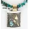 .925 Sterling Silver and 12kt Gold Filled Handmade Rose Certified Authentic Navajo Turquoise Native American Necklace 371034774078
