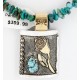 .925 Sterling Silver and 12kt Gold Filled Handmade Rose Certified Authentic Navajo Turquoise Native American Necklace 371034774078