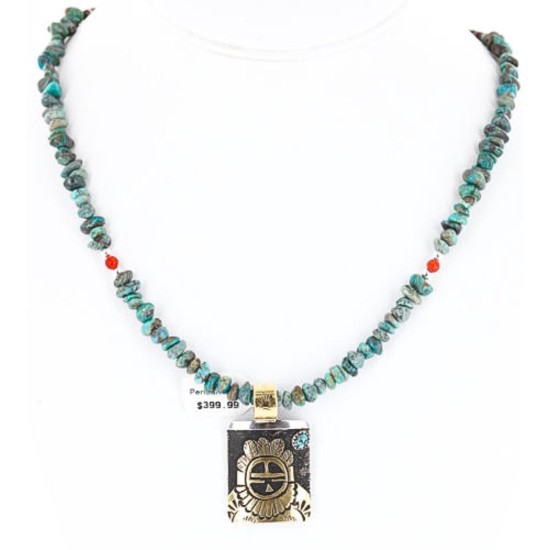 .925 Sterling Silver and 12kt Gold Filled Handmade Sun Face Certified Authentic Navajo Turquoise Native American Necklace 390839495772 .925 Sterling Silver and 12kt Gold Filled Handmade Sun Face Certified Authentic Navajo Turquoise Native American Necklace 390839495772
