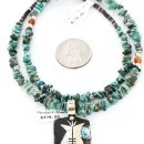 .925 Sterling Silver and 12kt Gold Filled Handmade TEEPEE Certified Authentic Navajo Turquoise Native American Necklace 390823878558
