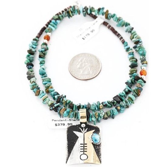 .925 Sterling Silver and 12kt Gold Filled Handmade TEEPEE Certified Authentic Navajo Turquoise Native American Necklace 390823878558 .925 Sterling Silver and 12kt Gold Filled Handmade TEEPEE Certified Authentic Navajo Turquoise Native American Necklace 390823878558