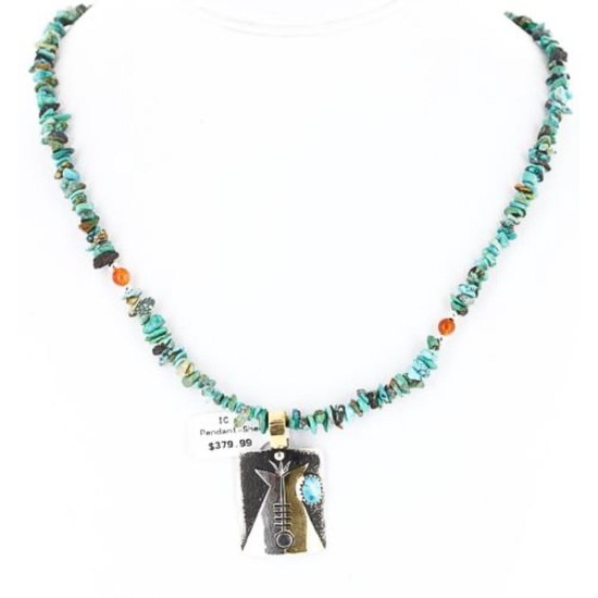 .925 Sterling Silver and 12kt Gold Filled Handmade TEEPEE Certified Authentic Navajo Turquoise Native American Necklace 390823878558 .925 Sterling Silver and 12kt Gold Filled Handmade TEEPEE Certified Authentic Navajo Turquoise Native American Necklace 390823878558