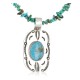 .925 Sterling Silver and Nickel Certified Authentic Handmade Navajo Natural Turquoise Coral Native American Necklace 12810-3-1607-2