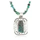 .925 Sterling Silver and Nickel Certified Authentic Handmade Navajo Turquoise Coral Native American Necklace 12812-3-25289