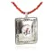 .925 Sterling Silver and Nickel Inlaid Bird Handmade Certified Authentic Navajo Natural Turquoise Coral Mother of Pearl Native American Necklace  94004-2-95001
