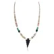 .925 Sterling Silver Arrow Certified Authentic Navajo Natural Turquoise Black Onyx Graduated Melon Shell Native American Necklace 750237-4 .925 Sterling Silver Arrow Certified Authentic Navajo Natural Turquoise Black Onyx Graduated Melon Shell Native American Necklace 750237-4