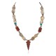 .925 Sterling Silver Certified Authentic Arrow Head Navajo Natural Turquoise Jasper Goldstone Native American Necklace 750224-7