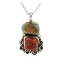 .925 Sterling Silver Certified Authentic Handmade Navajo Natural Turquoise Coral Native American Necklace 12830-1