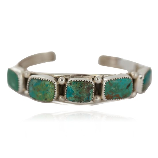 .925 Sterling Silver Certified Authentic Handmade Navajo Natural Turquoise Native American Bracelet 92002-1 .925 Sterling Silver Certified Authentic Handmade Navajo Natural Turquoise Native American Bracelet 92002-1