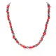 .925 Sterling Silver Certified Authentic Navajo Coral Natural Hematite Native American Necklace 25326 .925 Sterling Silver Certified Authentic Navajo Coral Natural Hematite Native American Necklace 25326