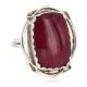 .925 Sterling Silver Certified Authentic Navajo Handmade Natural Red Jasper Native American Ring 18188-6