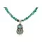 .925 Sterling Silver Certified Authentic Navajo Natural and and Spiderweb Turquoise Quartz Native American Necklace 14545-13-15781