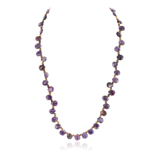 .925 Sterling Silver Certified Authentic Navajo Natural Charoite Heishi Native American Necklace 15211-8 .925 Sterling Silver Certified Authentic Navajo Natural Charoite Heishi Native American Necklace 15211-8