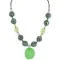 .925 Sterling Silver Certified Authentic Navajo Natural Gaspeite Native American Necklace 750212