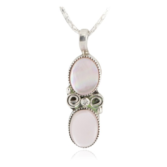 .925 Sterling Silver Certified Authentic Navajo Natural Mother of Pearl Native American Necklace 12910-1 .925 Sterling Silver Certified Authentic Navajo Natural Mother of Pearl Native American Necklace 12910-1