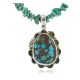 .925 Sterling Silver Certified Authentic Navajo Natural Spiderweb Turquoise Coral Native American Necklace 18282-1-1601-10