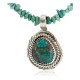 .925 Sterling Silver Certified Authentic Navajo Natural Spiderweb Turquoise Native American Necklace 18282-3-1601-10