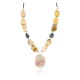.925 Sterling Silver Certified Authentic Navajo Natural Turquoise Agate Jasper Native American Necklace 750246-1