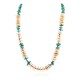 .925 Sterling Silver Certified Authentic Navajo Natural Turquoise and Melon Shell Native American Necklace 15567-08 .925 Sterling Silver Certified Authentic Navajo Natural Turquoise and Melon Shell Native American Necklace 15567-08