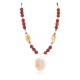 .925 Sterling Silver Certified Authentic Navajo Natural Turquoise Carnelian Agate Native American Necklace 750239-9