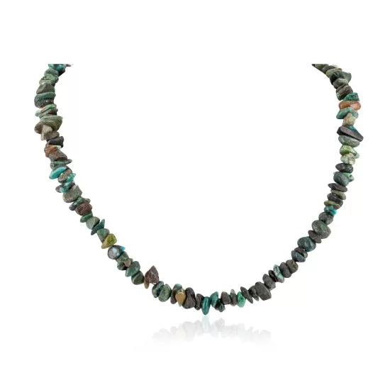 .925 Sterling Silver Certified Authentic Navajo Natural Turquoise Chain Native American Necklace 15797-2 .925 Sterling Silver Certified Authentic Navajo Natural Turquoise Chain Native American Necklace 15797-2