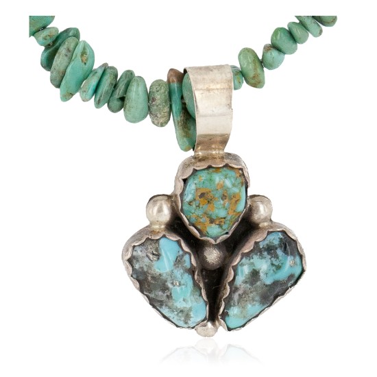 .925 Sterling Silver Certified Authentic Navajo Natural Turquoise Coral Native American Necklace 15040-23-790102 .925 Sterling Silver Certified Authentic Navajo Natural Turquoise Coral Native American Necklace 15040-23-790102