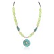 .925 Sterling Silver Certified Authentic Navajo Natural Turquoise Gaspeite Native American Necklace 750231-1