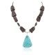 .925 Sterling Silver Certified Authentic Navajo Natural Turquoise Hematite Jasper Native American Necklace 25338-7