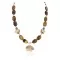 .925 Sterling Silver Certified Authentic Navajo Natural Turquoise Jasper Tigers Eye Heishi Native American Necklace 25342-1