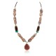 .925 Sterling Silver Certified Authentic Navajo Natural Turquoise Jasper Tigers Eye Native American Necklace 750209-9
