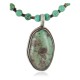 .925 Sterling Silver Certified Authentic Navajo Natural Turquoise Native American Necklace 15003-1-15338