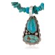 .925 Sterling Silver Certified Authentic Navajo Natural Turquoise Native American Necklace 1579-14869